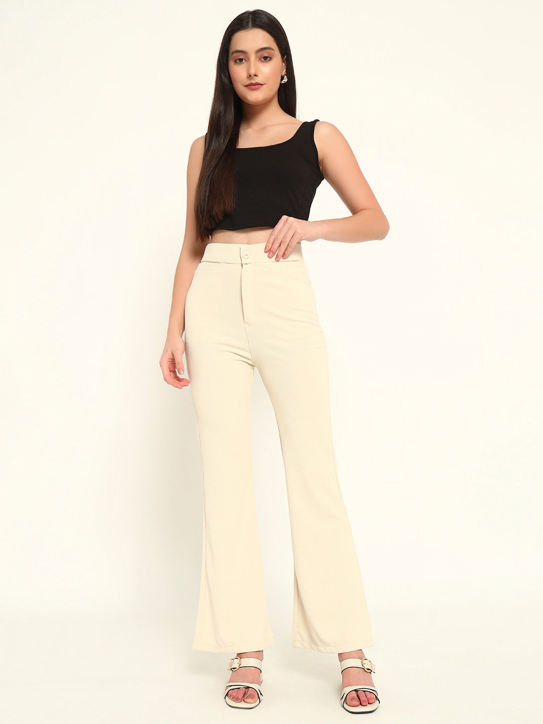 Women's Formal Boot cut trousers Beige
