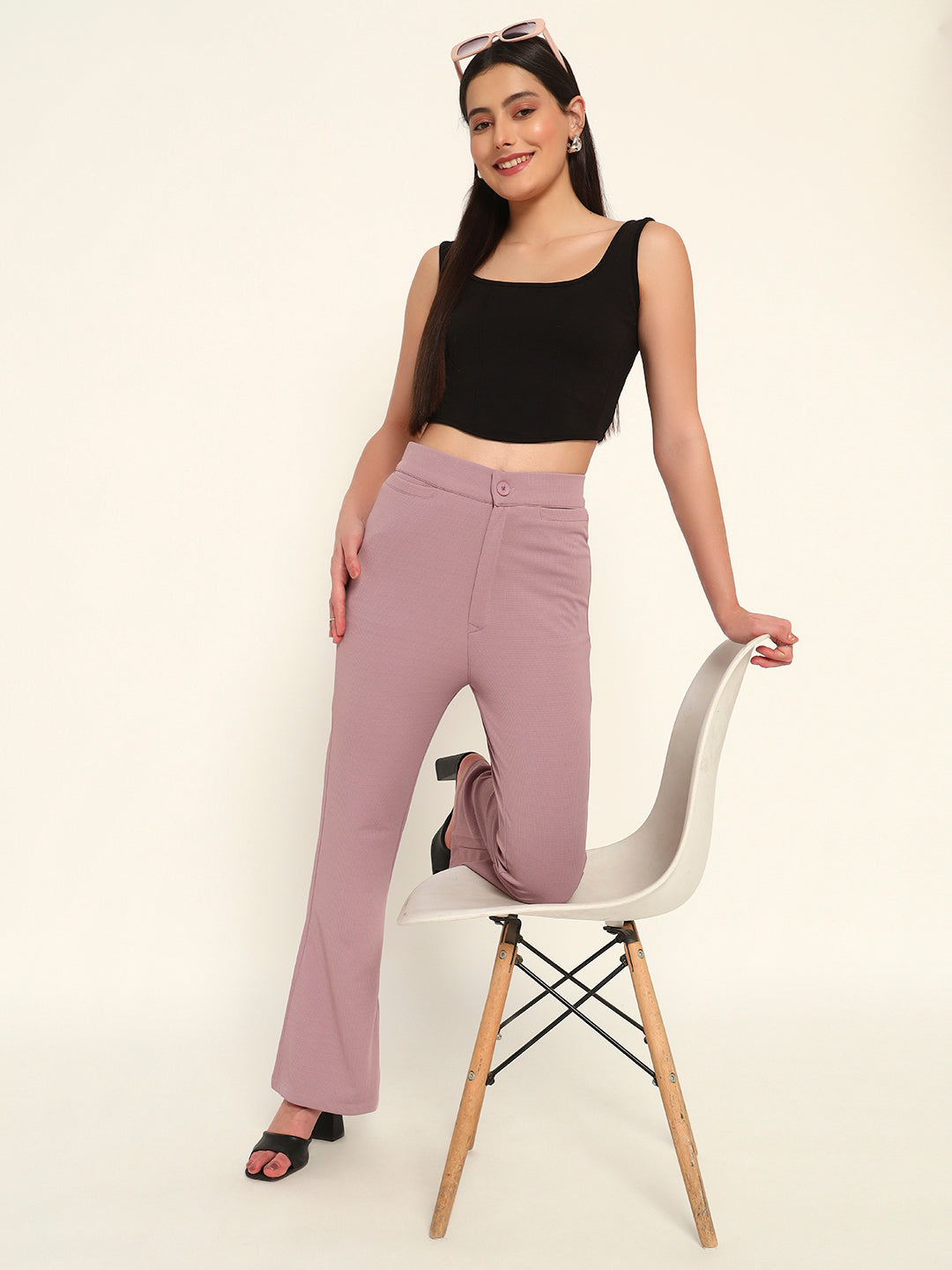 Women's Formal Boot cut trousers Onion Pink