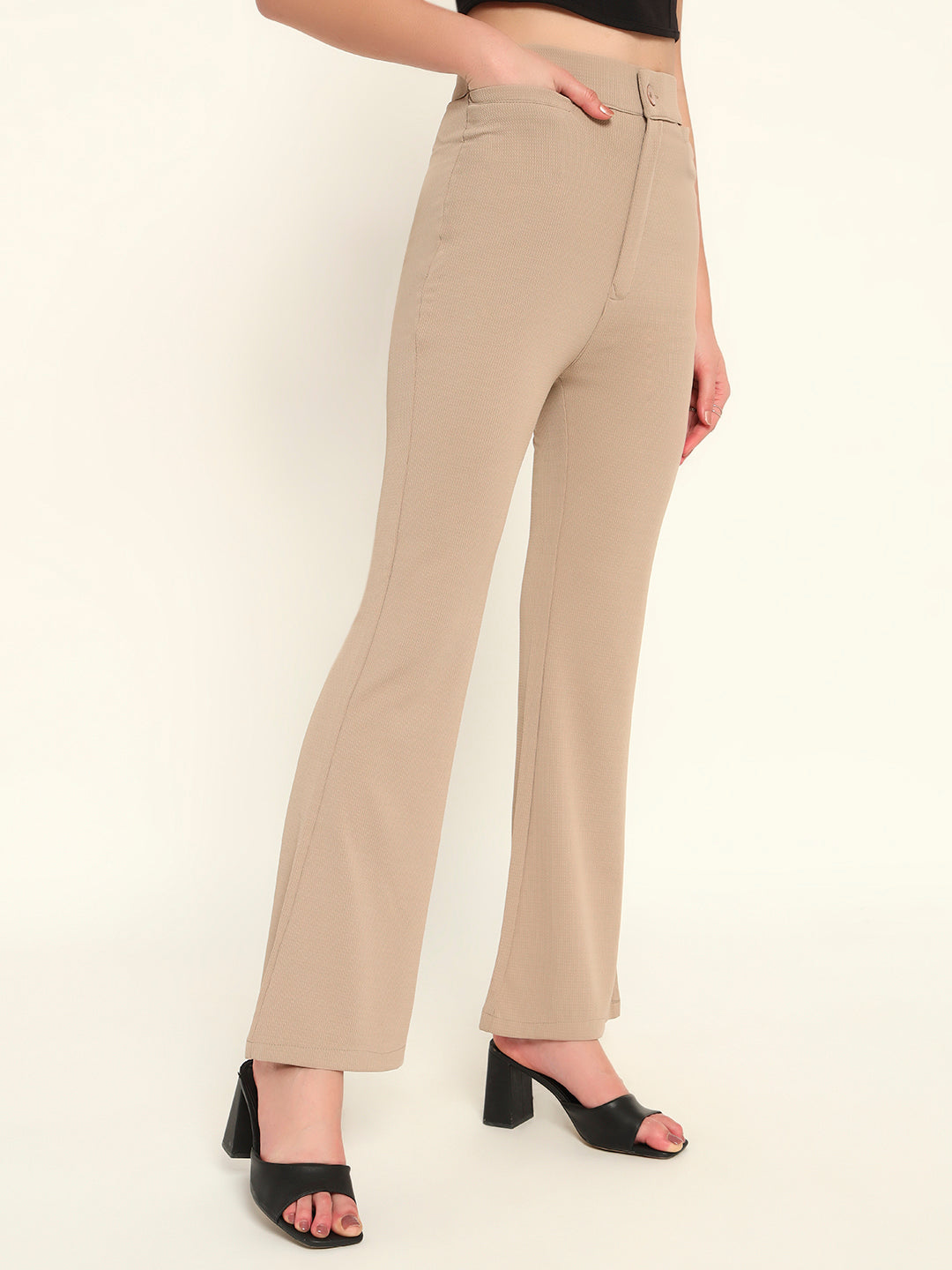 Women's Formal Boot cut trousers Khaki