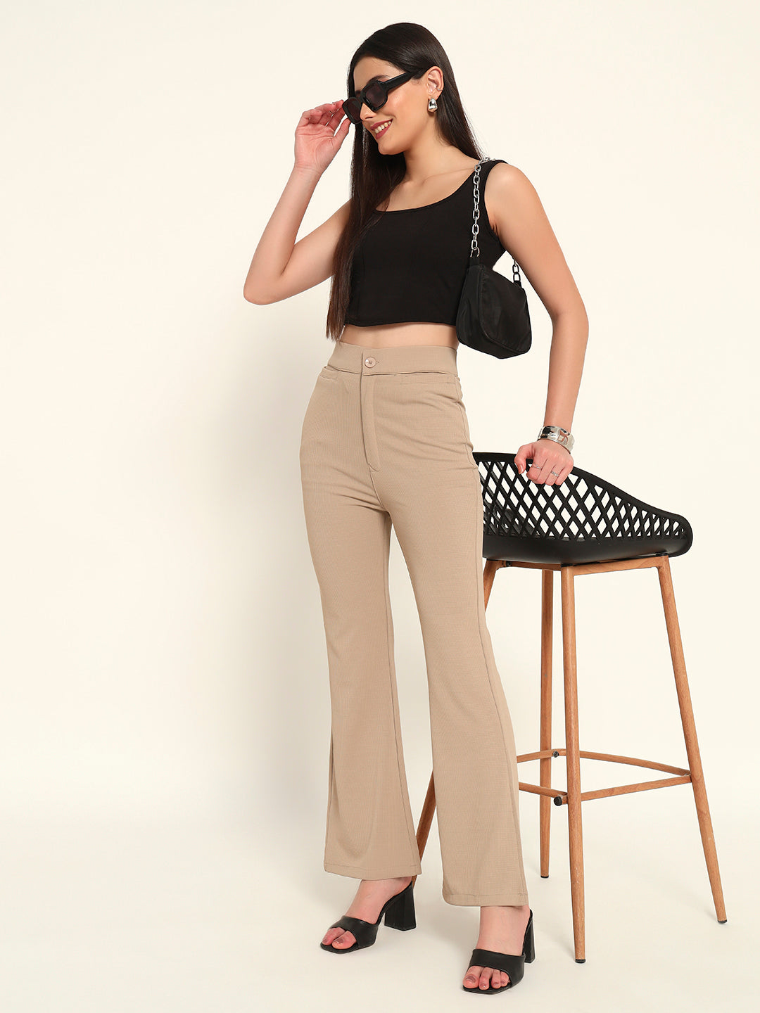 Women's Formal Boot cut trousers Khaki