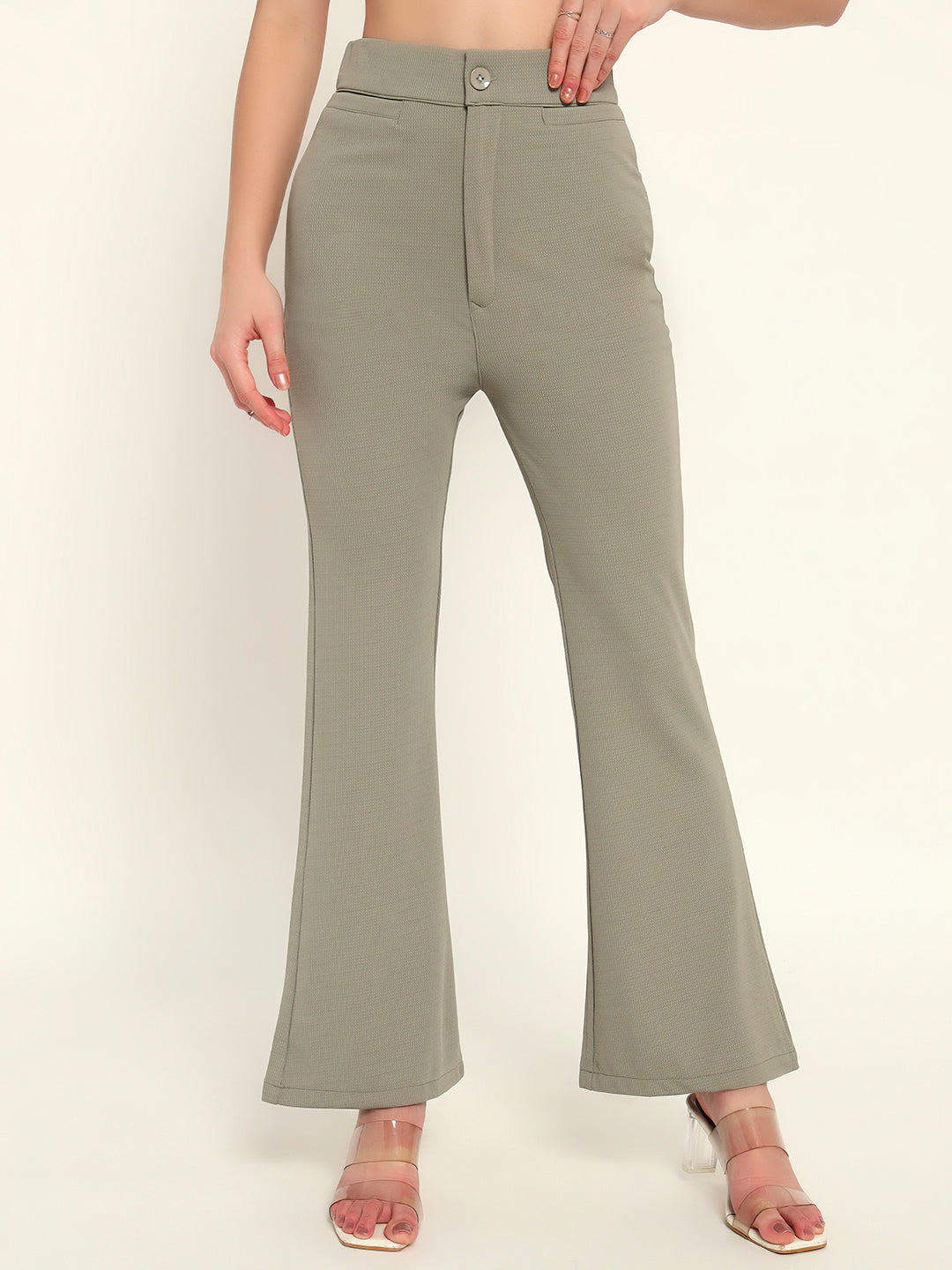 Women's Formal Boot cut trousers Sage Green