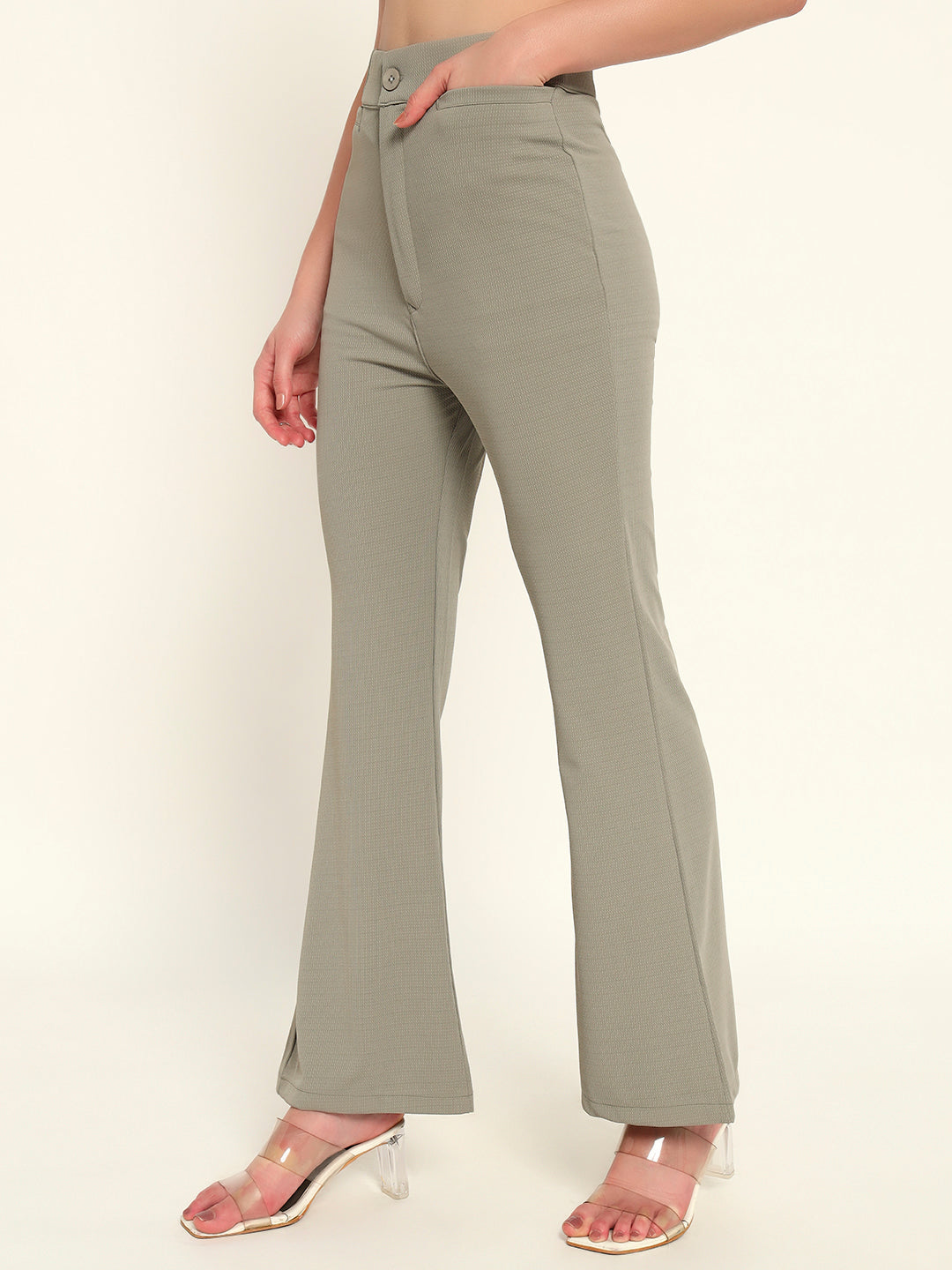 Women's Formal Boot cut trousers Sage Green