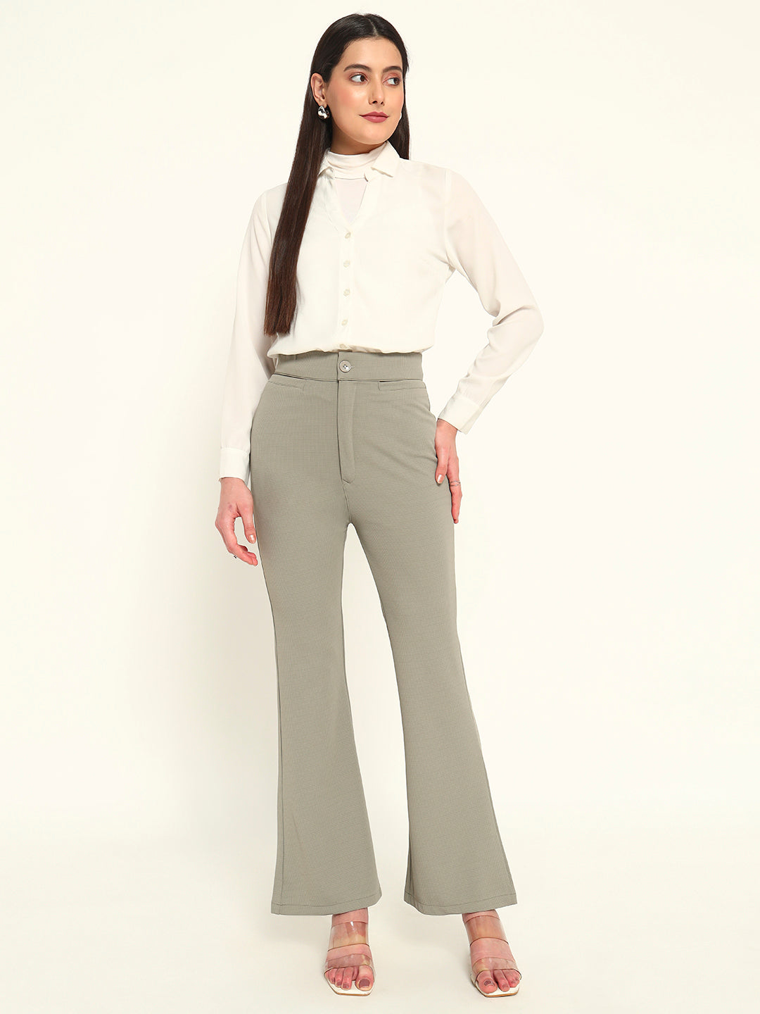 Women's Formal Boot cut trousers Sage Green