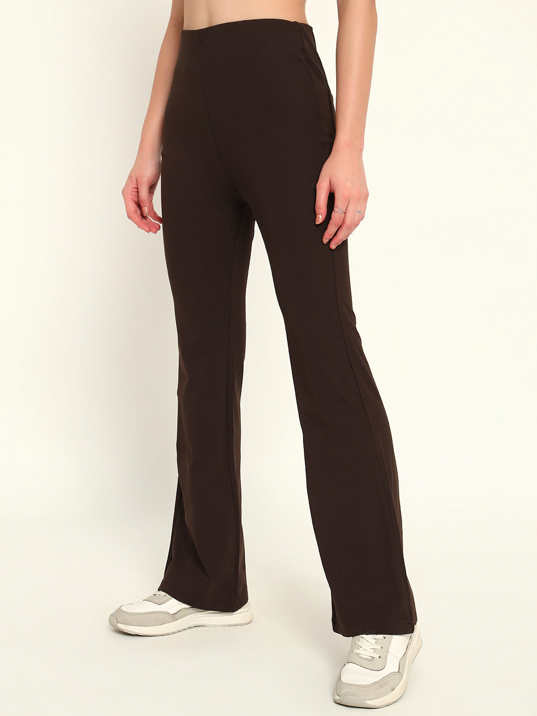 Everyday Bootcut pants-Dark brown