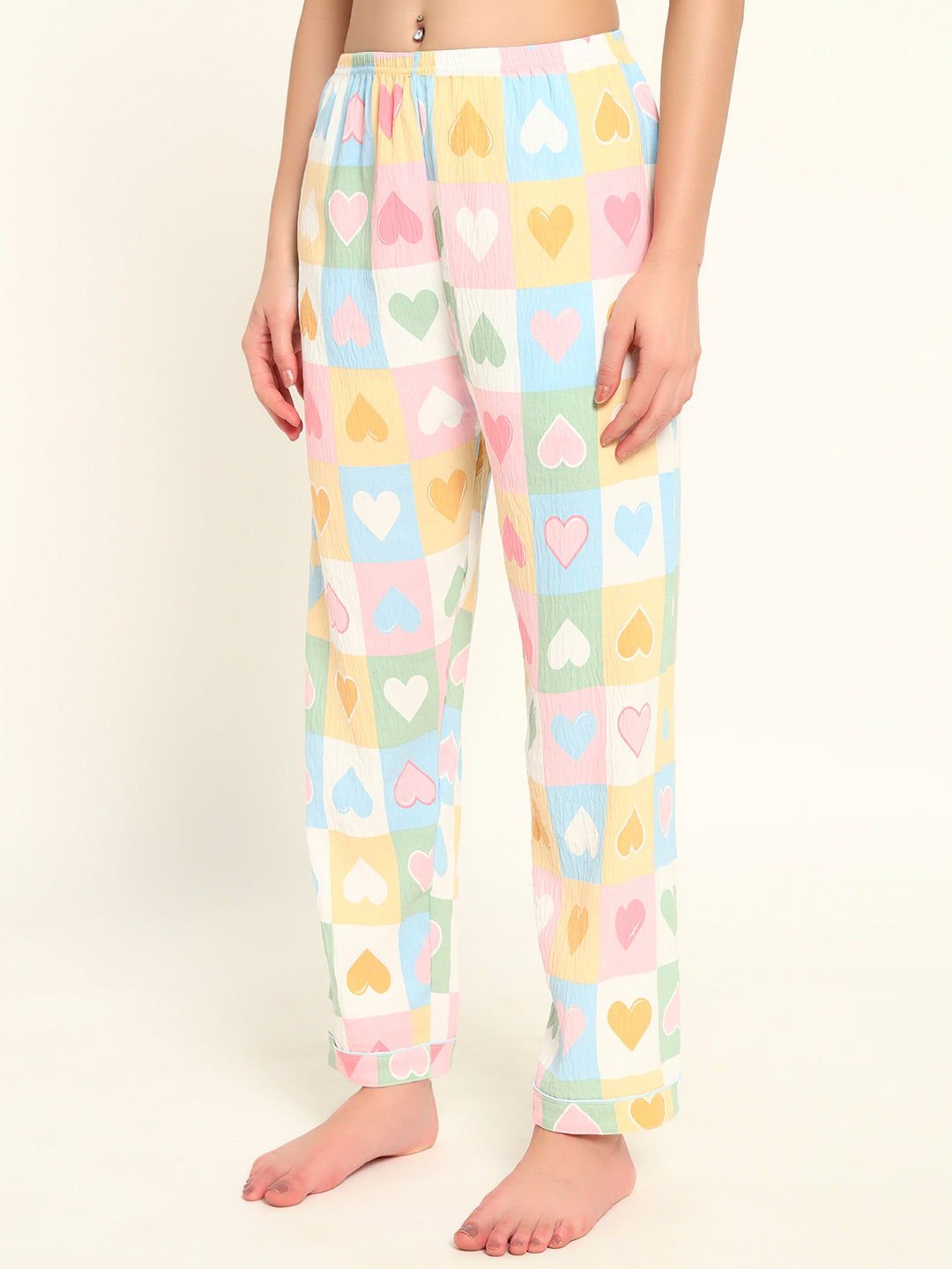 3 pc Korean Night suit Set-Hearts