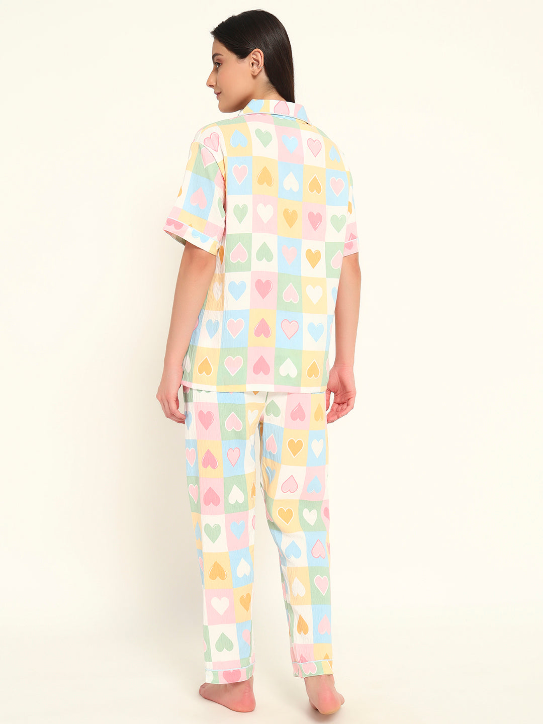 3 pc Korean Night suit Set-Hearts