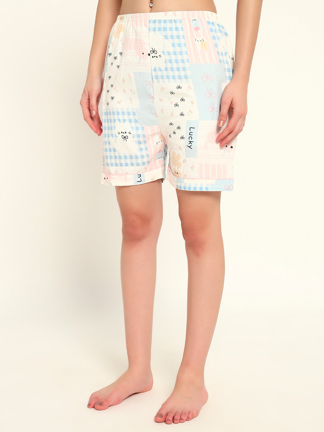 3 pc Korean Night suit Set-Pink Blue