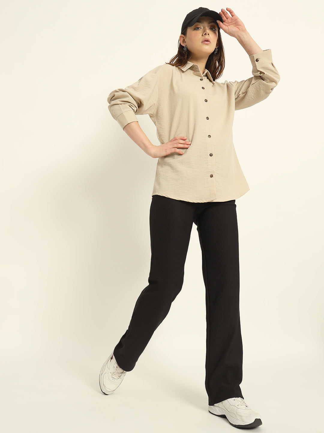 STRAIGHTFIT CORDUROY PANTS-BLACK