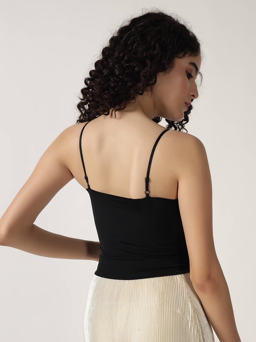 BLACK PADDED CAMI TOP