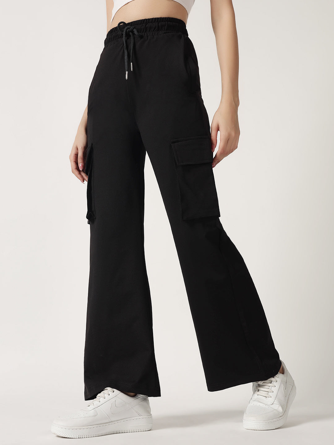 COTTON STRAIGHT FIT CARGO- BLACK