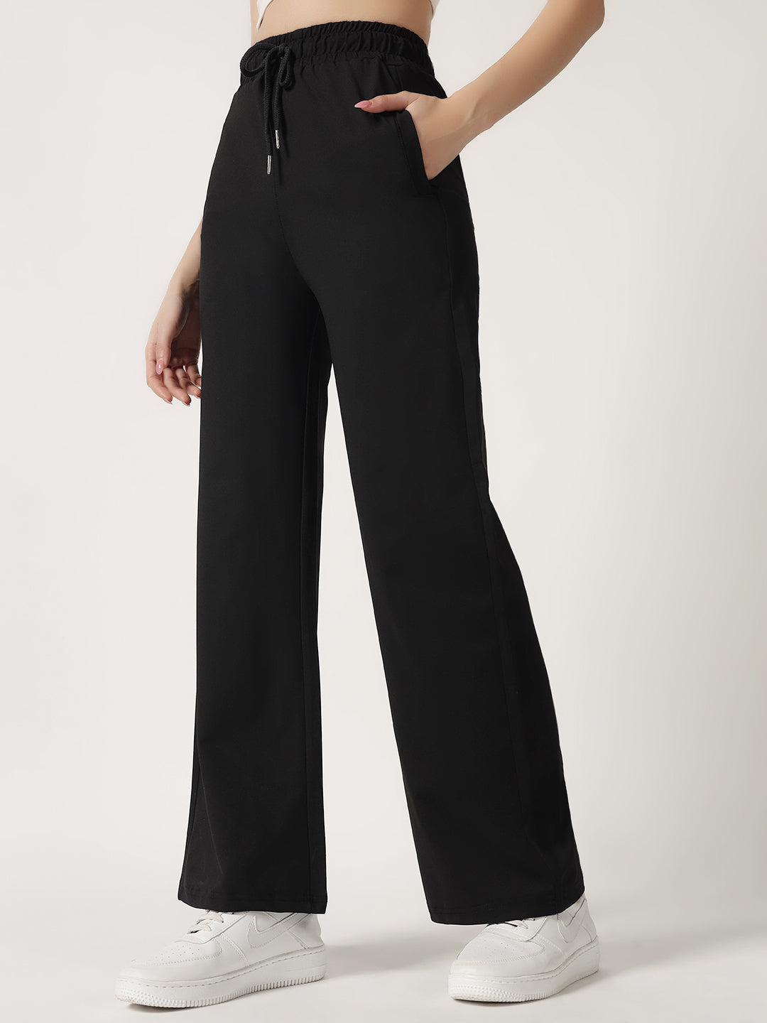 STRAIGHTFIT COTTON LOWER-BLACK