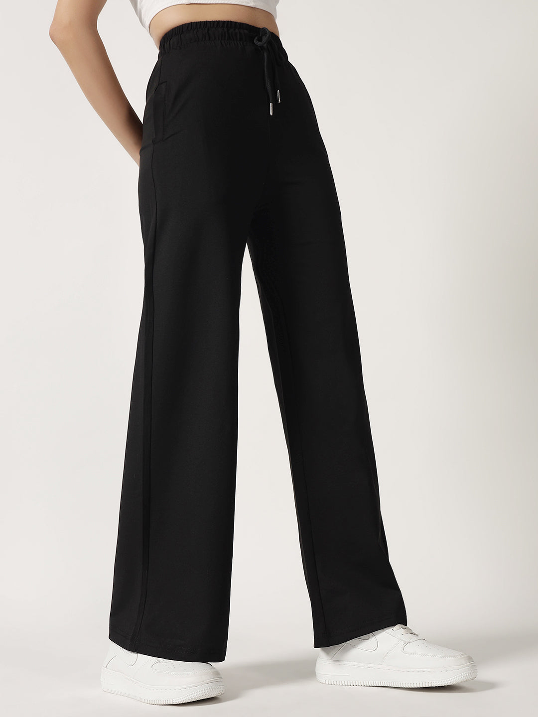 STRAIGHTFIT COTTON LOWER-BLACK