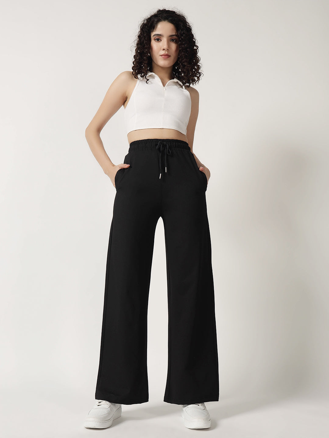 STRAIGHTFIT COTTON LOWER-BLACK