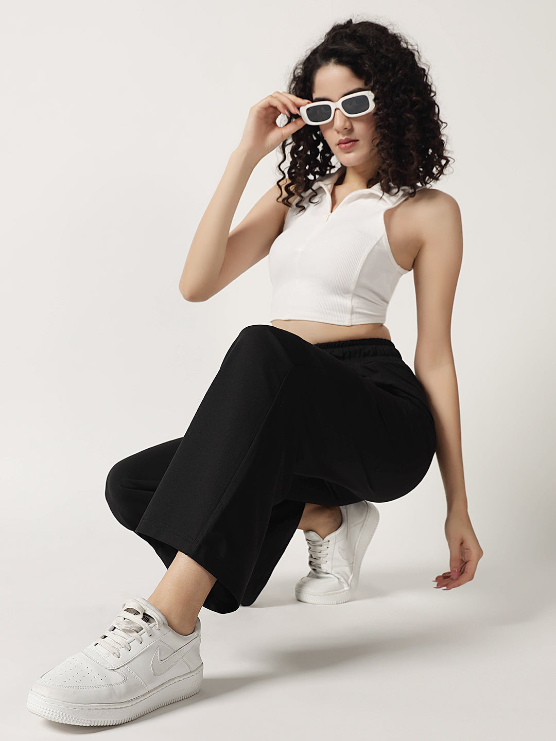 STRAIGHTFIT COTTON LOWER-BLACK