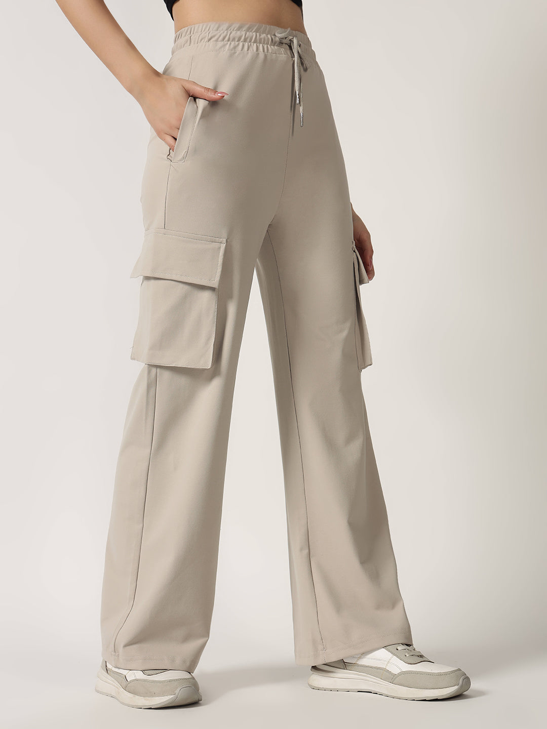 COTTON STRAIGHT FIT CARGO-BEIGE