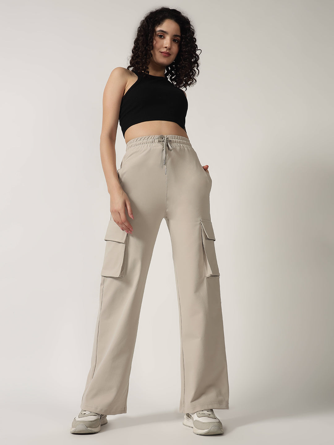 COTTON STRAIGHT FIT CARGO-BEIGE