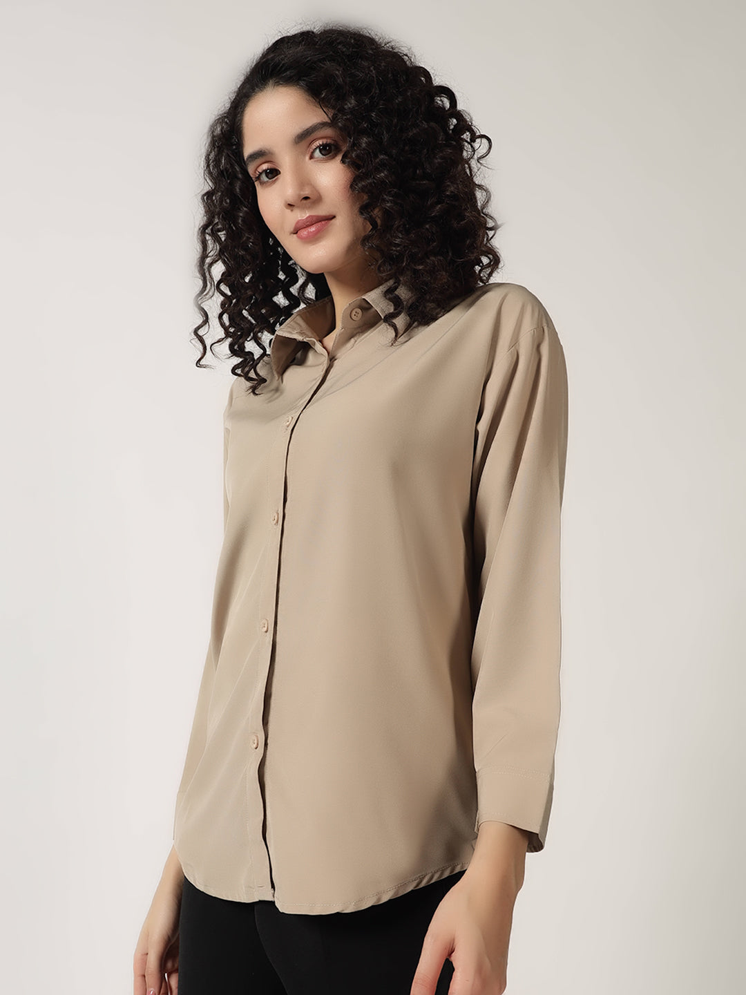 KOREAN FORMAL SHIRT-KHAKI