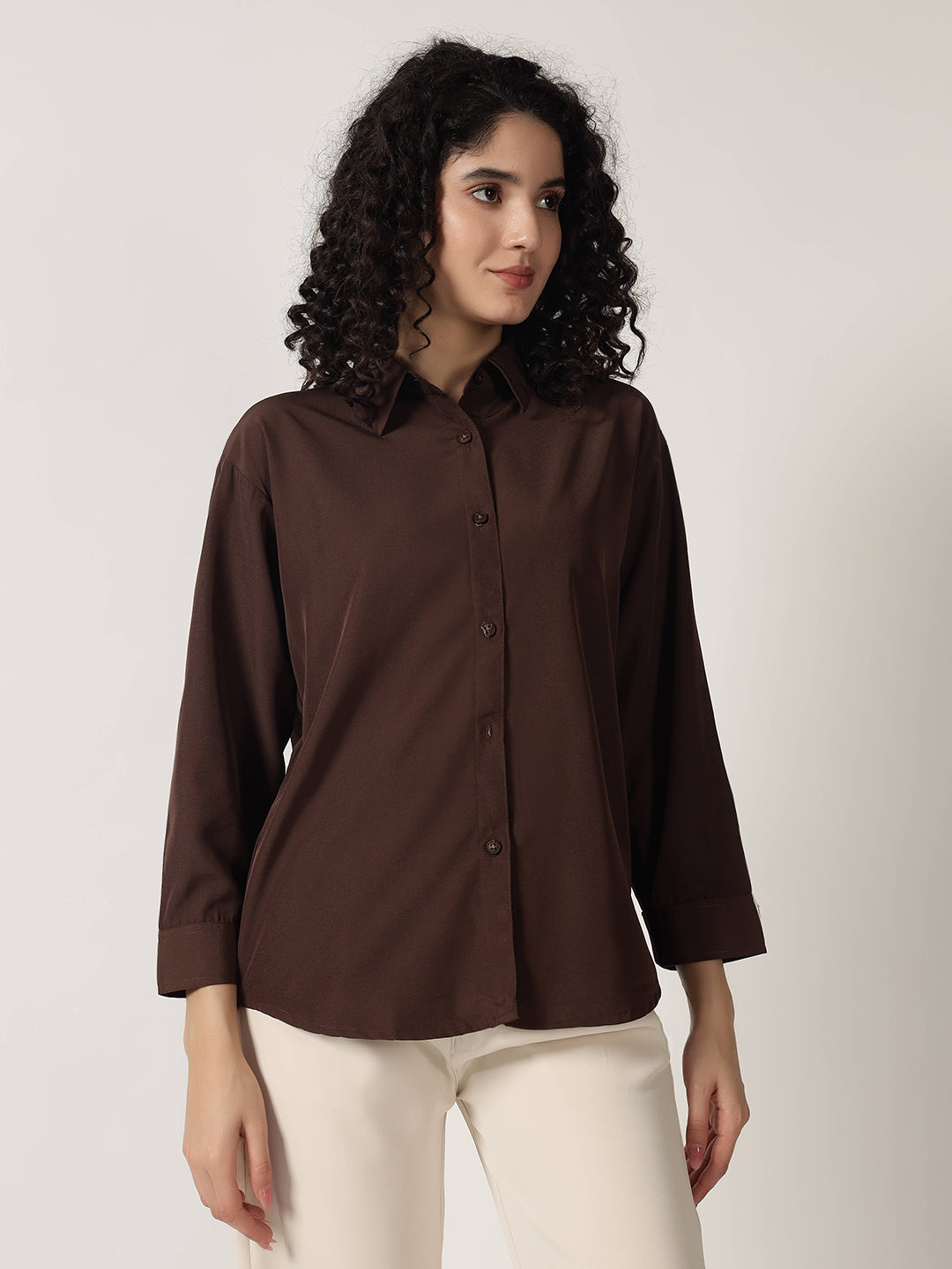 Korean Dress Shirt Style KOREAN FORMAL SHIRT-DARK BROWN Korean Dress Shirt Style KOREAN FORMAL SHIRT-DARK BROWN