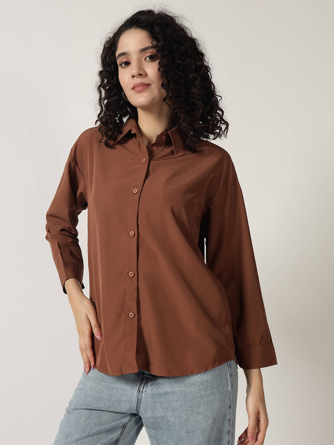 KOREAN FORMAL SHIRT-LIGHT BROWN