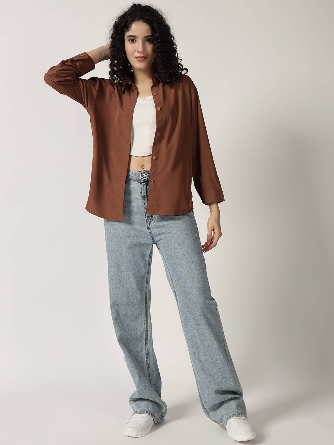 KOREAN FORMAL SHIRT-LIGHT BROWN