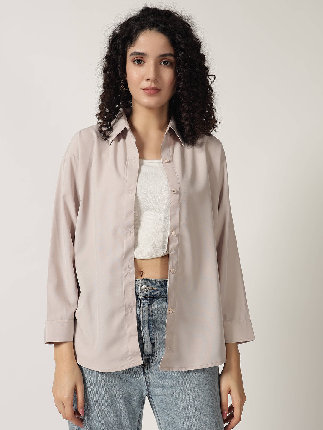 KOREAN FORMAL SHIRT-CREAM