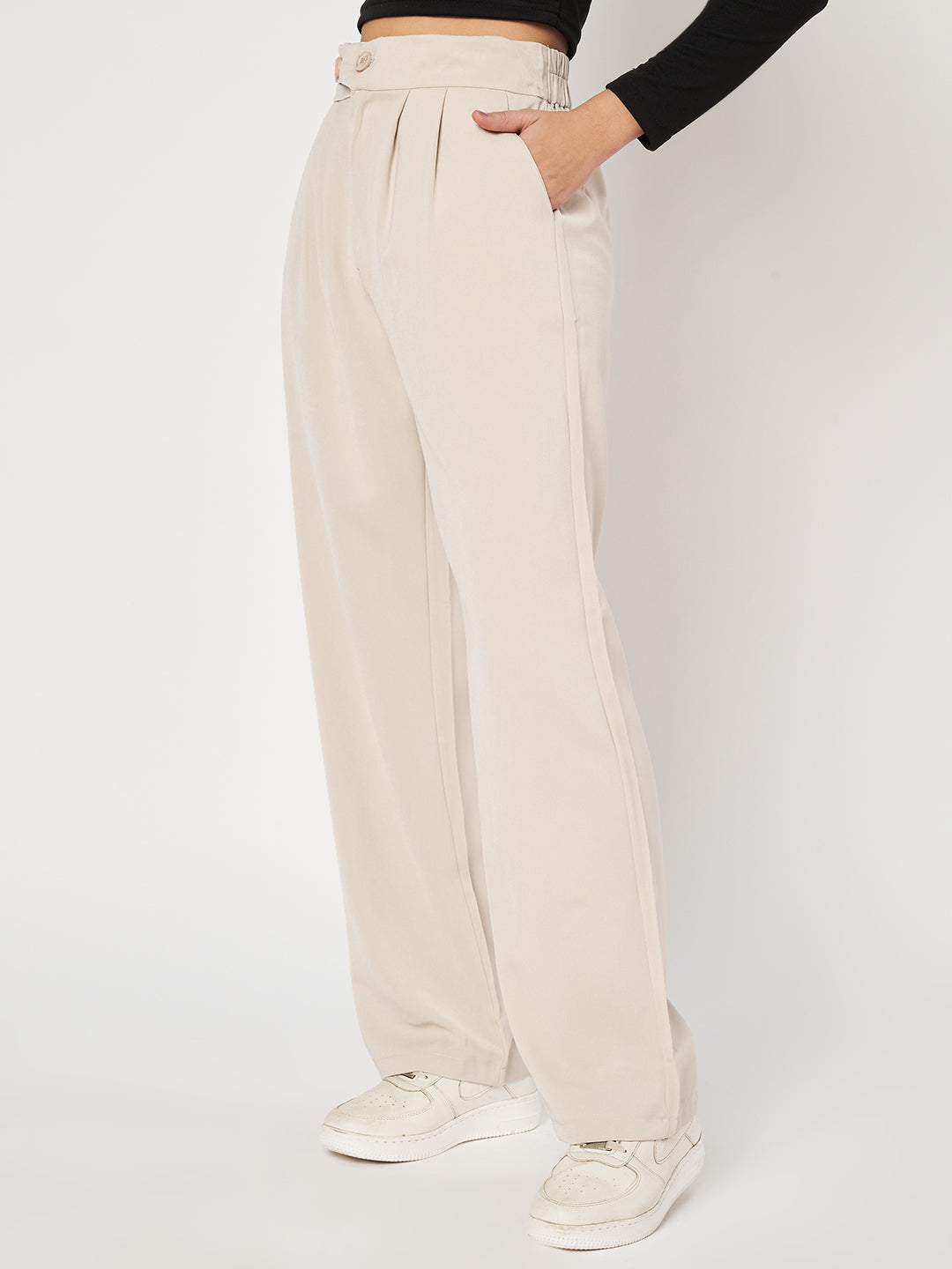 CLASSIC PLEATED TROUSER BEIGE
