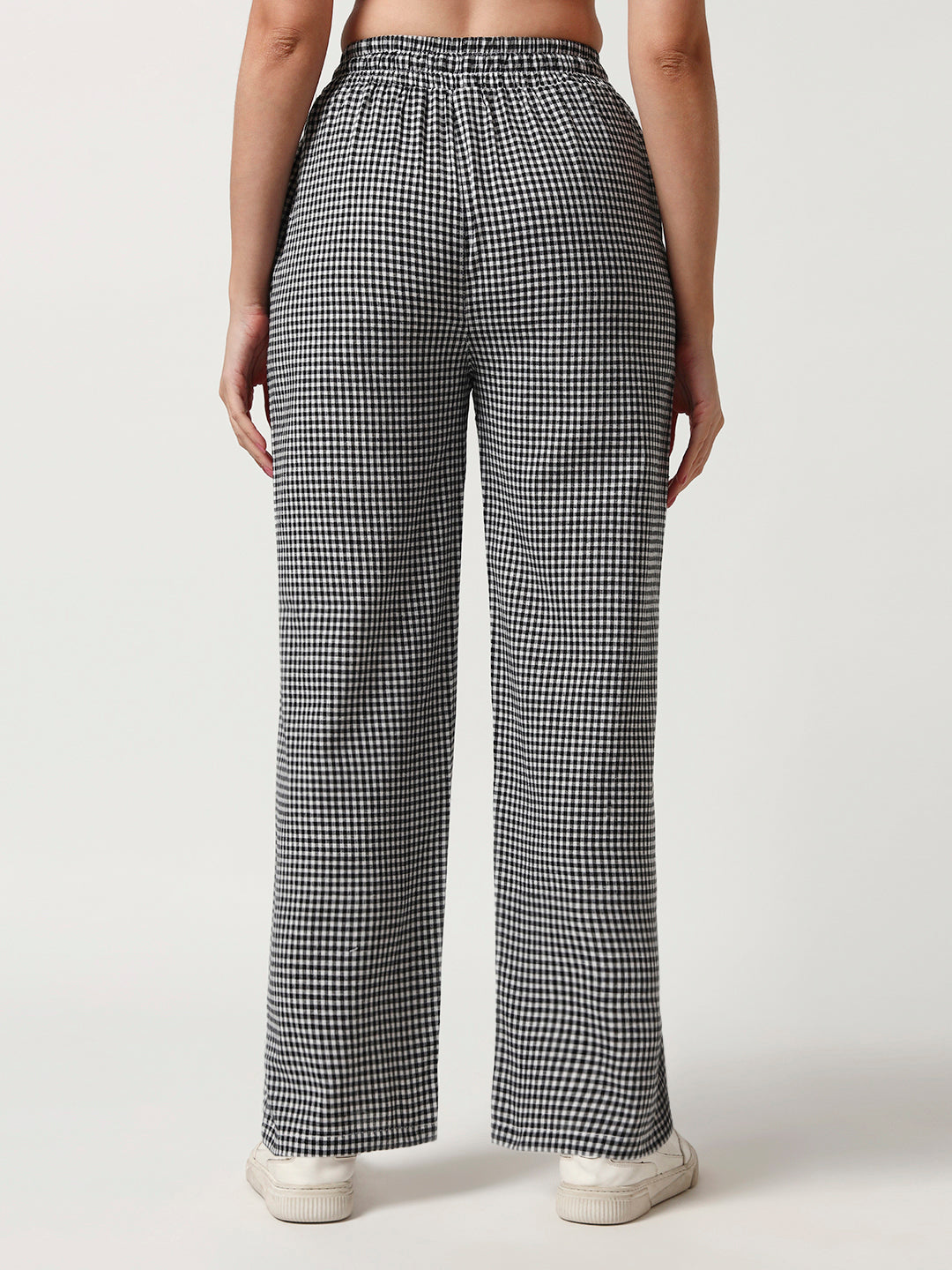 Women's Checked Lounge Pants-Black