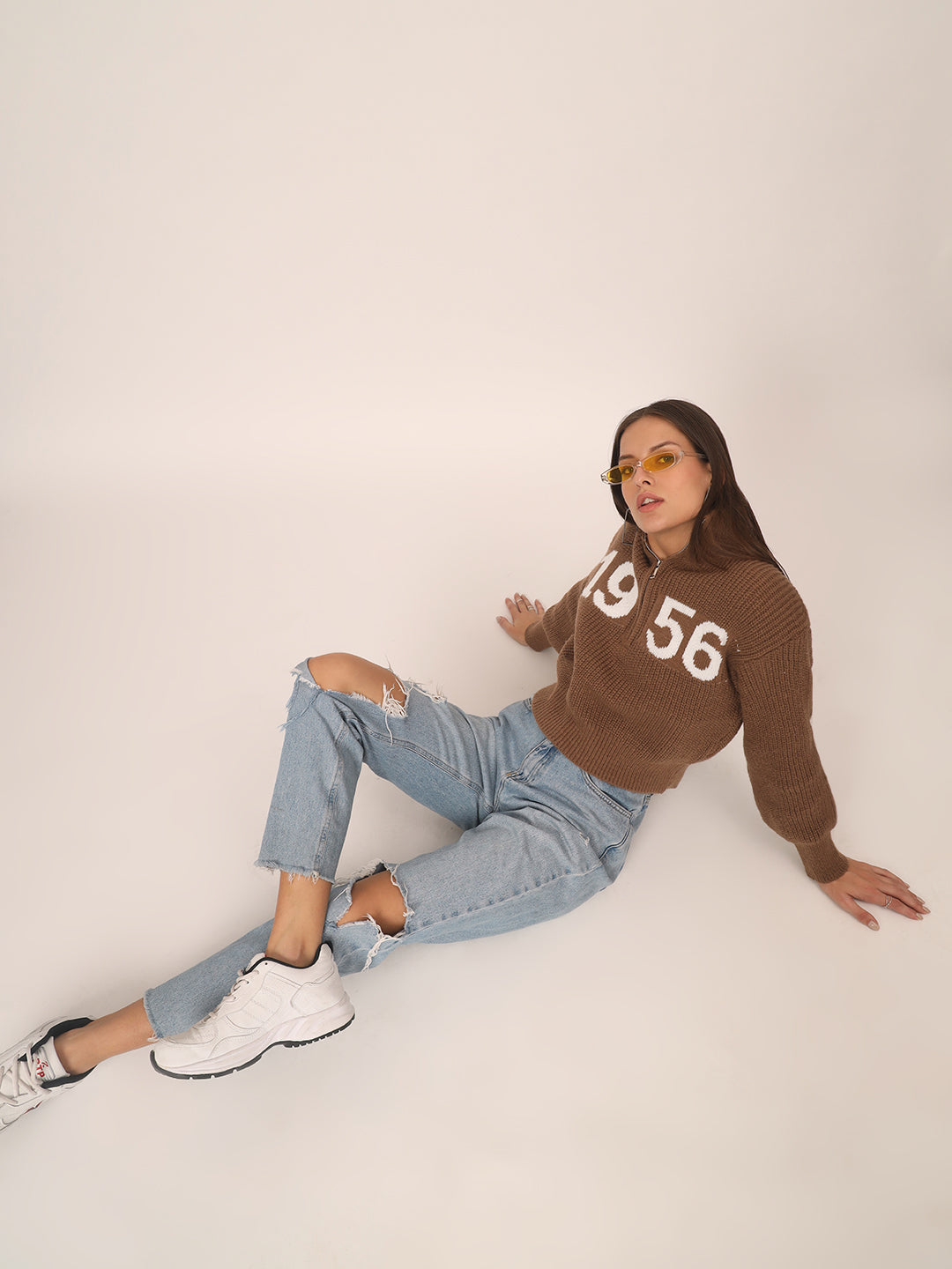 VINTAGE CLASSIC 1956 SWEATER WOMEN-BROWN