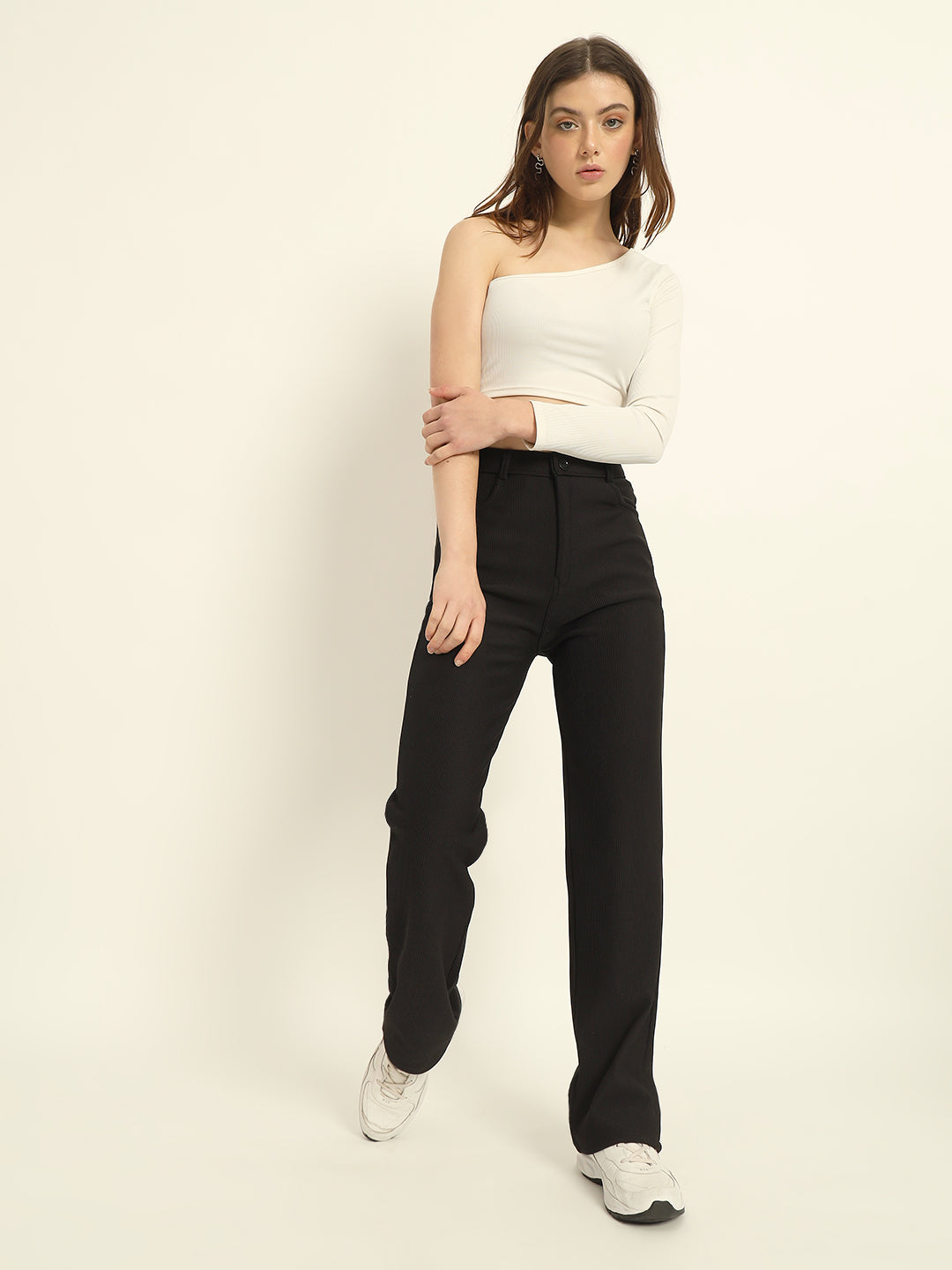 STRAIGHTFIT CORDUROY PANTS-BLACK