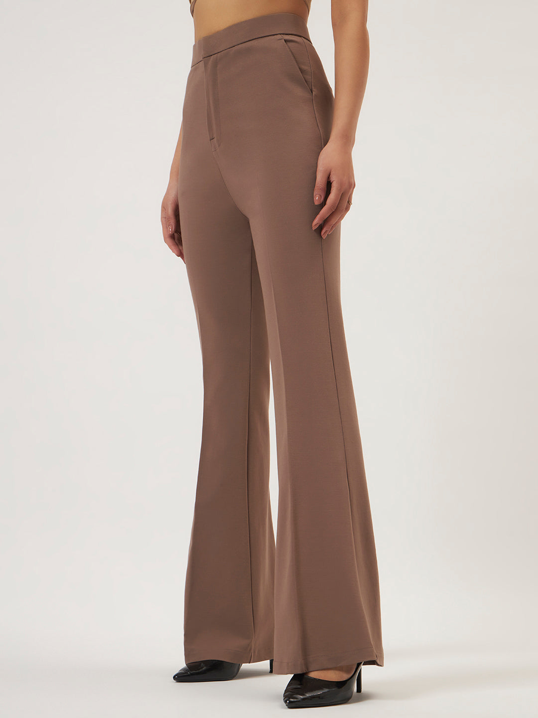 FLEXI FLARE PANTS ASH BROWN