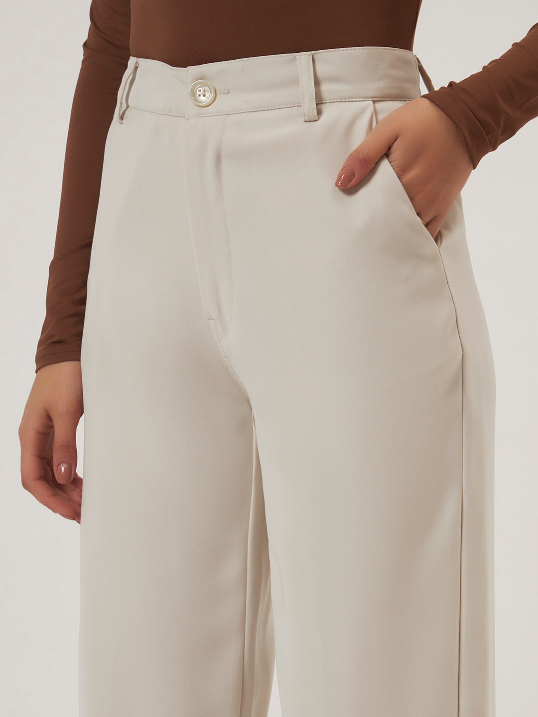 PINTERESTY JAPANESE TROUSER WITH BELT - BEIGE