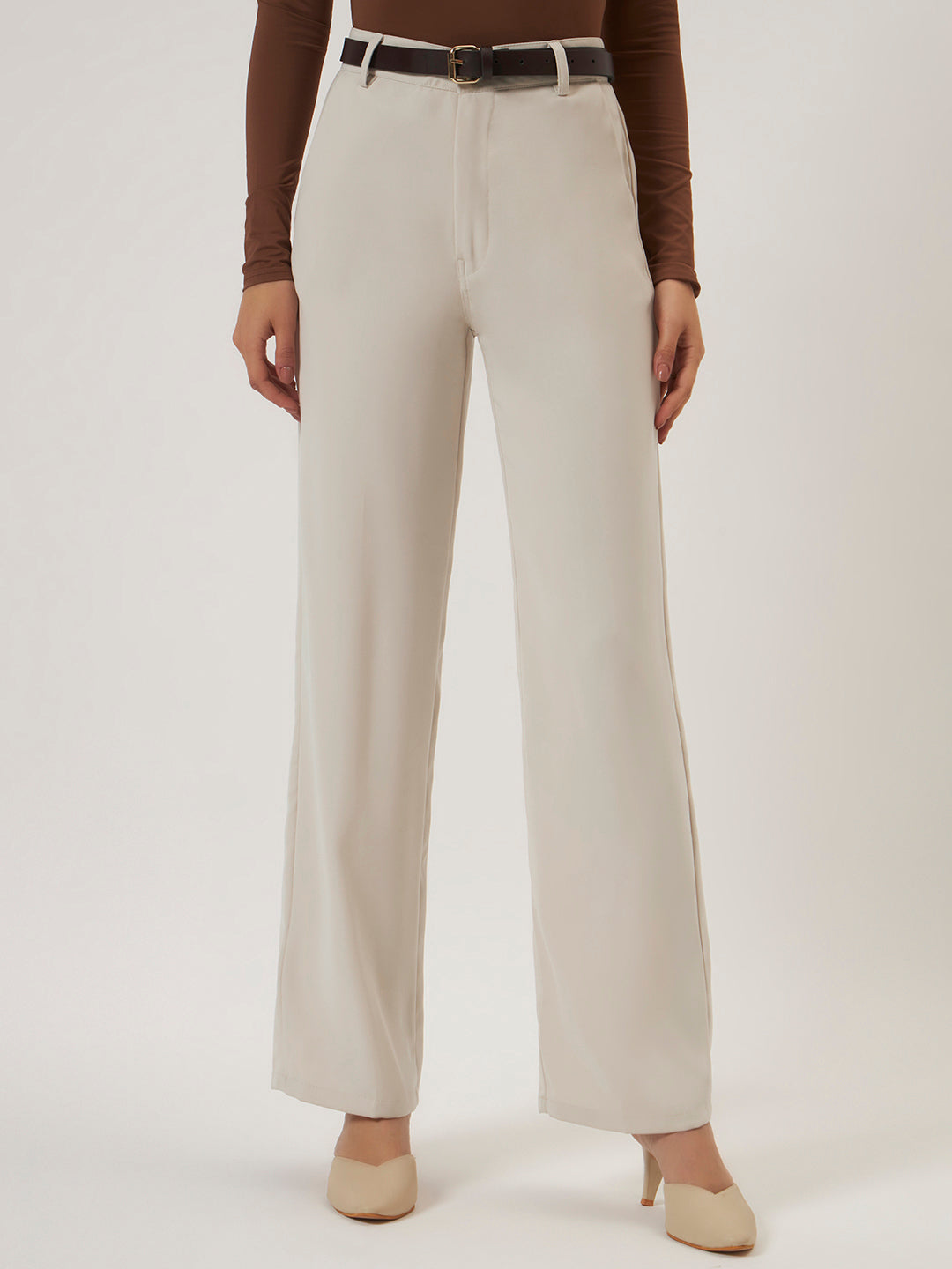 PINTERESTY JAPANESE TROUSER WITH BELT - BEIGE