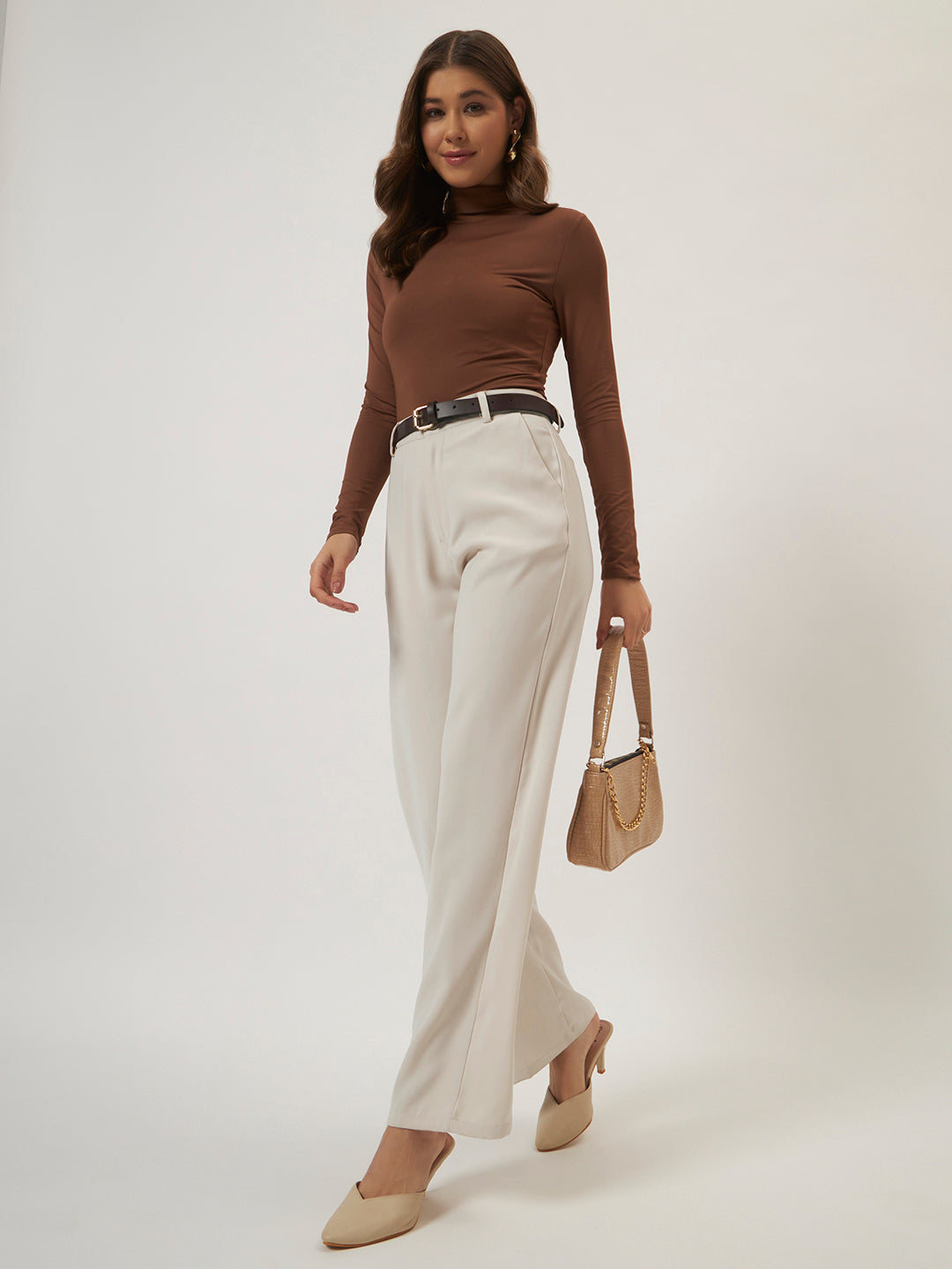 PINTERESTY JAPANESE TROUSER WITH BELT - BEIGE