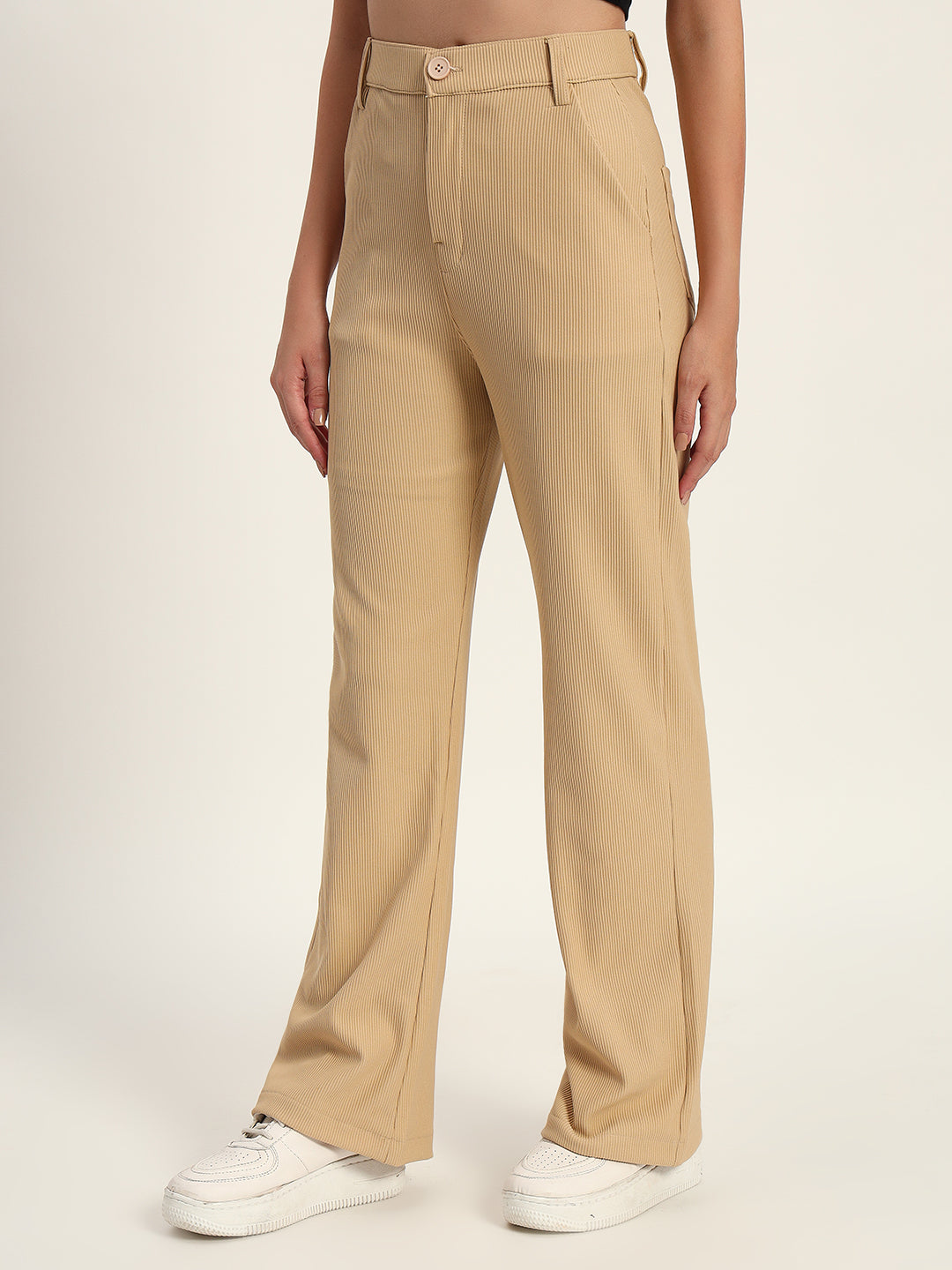 STRAIGHTFIT CORDUROY PANTS-BEIGE