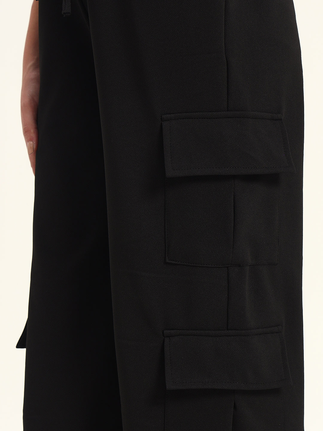New Drawstring Baggy Cargo Black