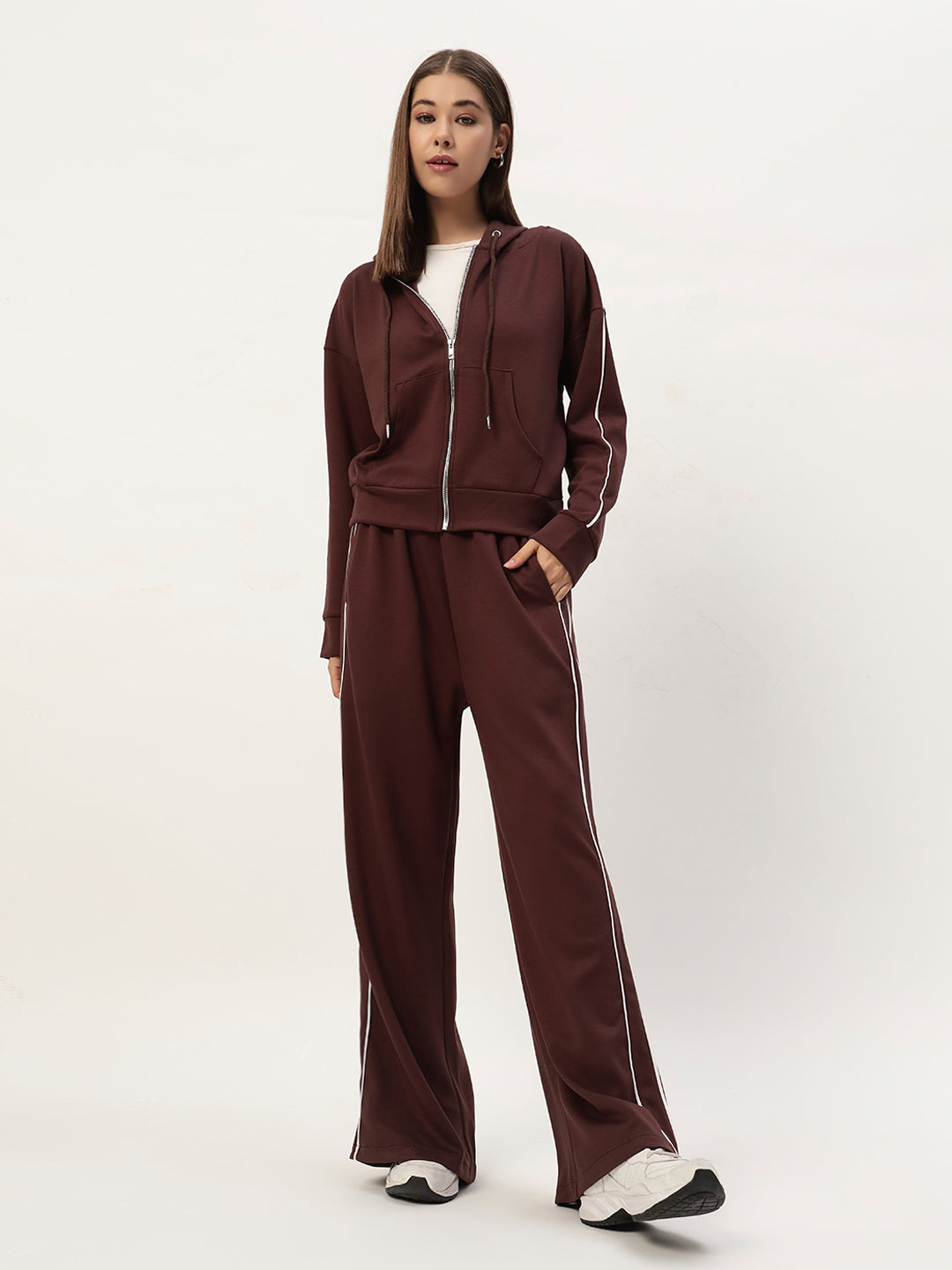 COMFY STREET CO ORD SET COFFEE BROWN