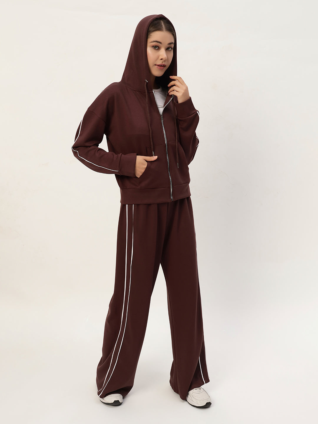 COMFY STREET CO ORD SET COFFEE BROWN