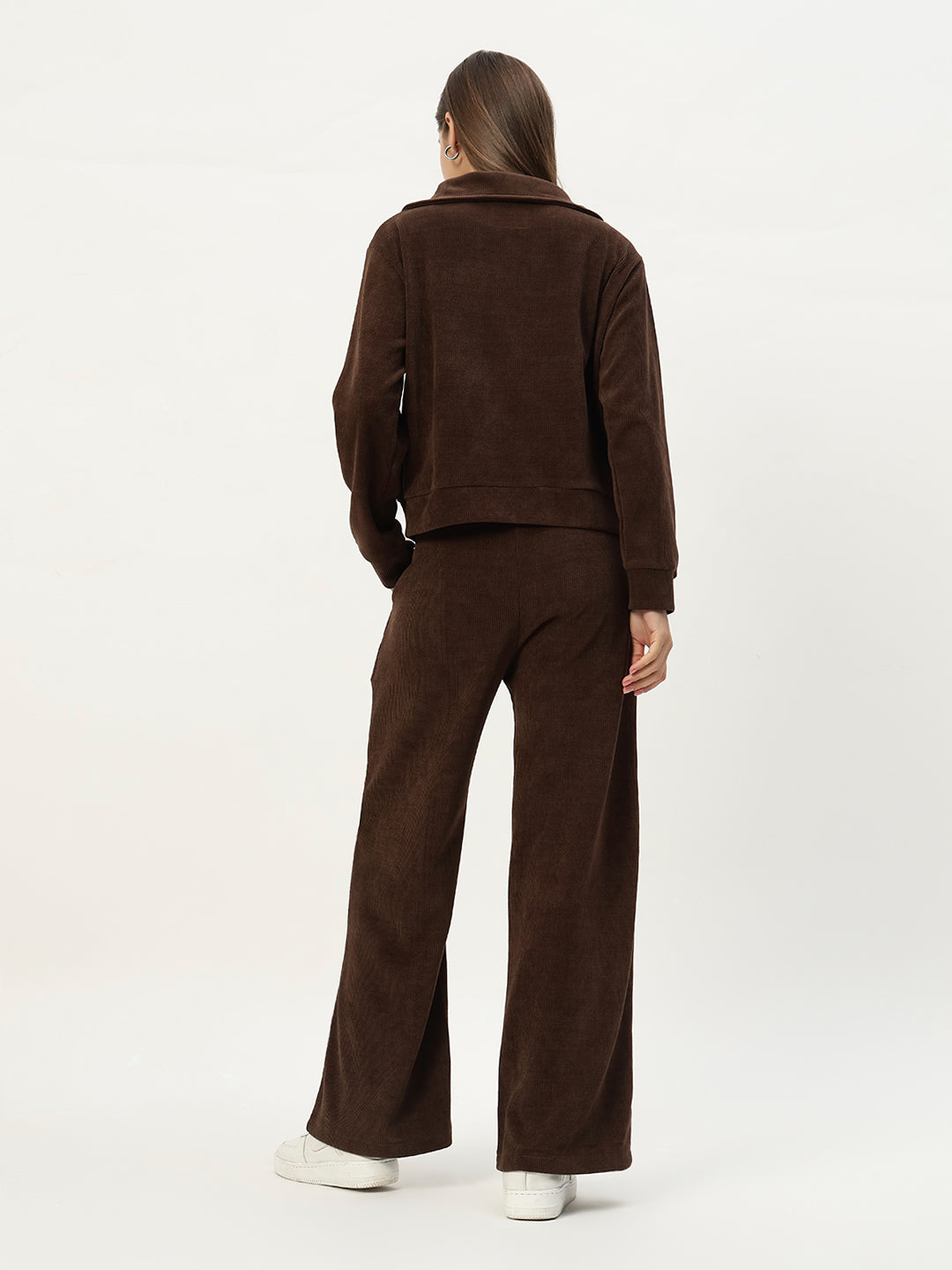 EVERYDAY WOOLEN CO ORD SET DARK BROWN