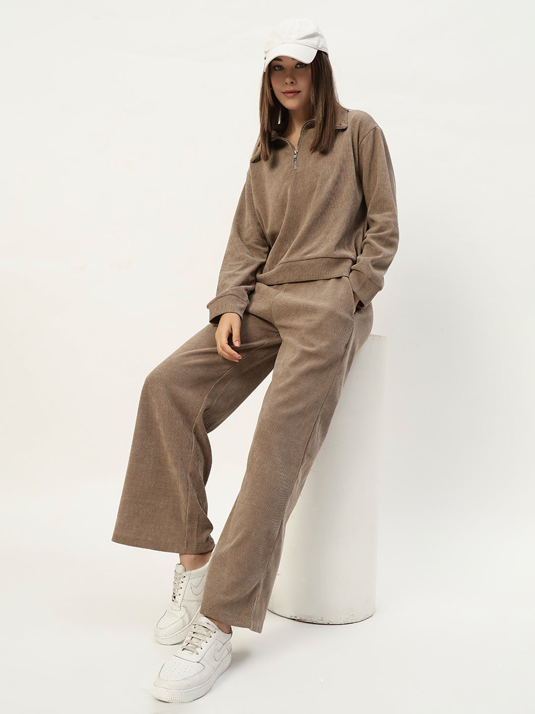 EVERYDAY WOOLEN CO ORD SET GREIGE