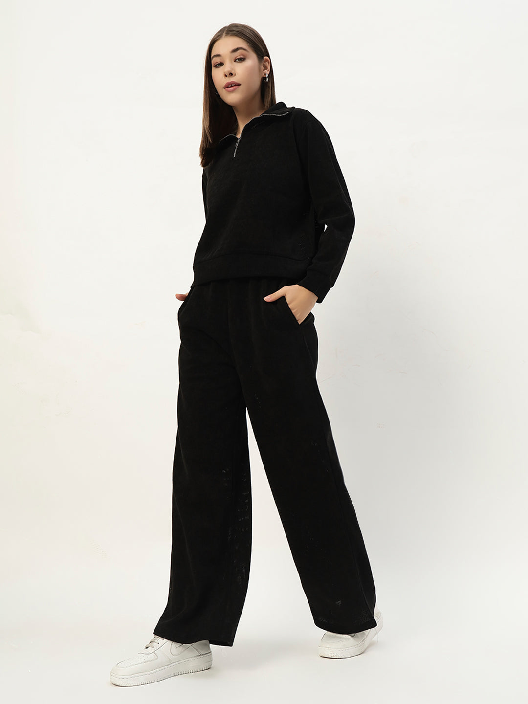 EVERYDAY WOOLEN CO ORD SET BLACK