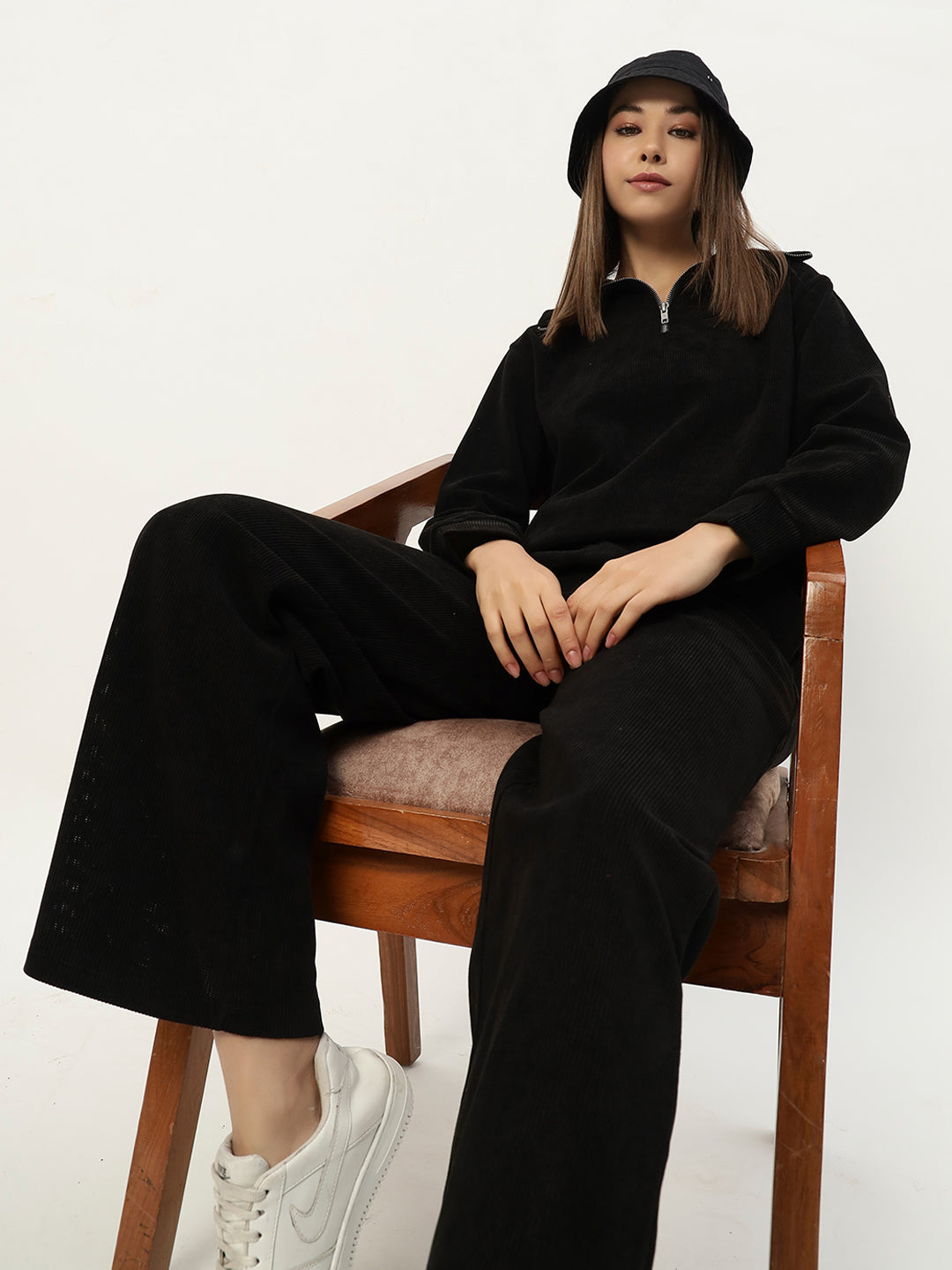 EVERYDAY WOOLEN CO ORD SET BLACK