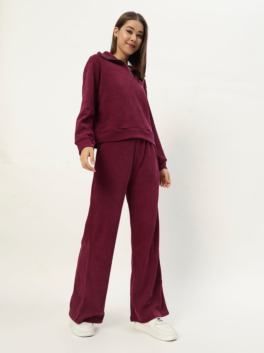 EVERYDAY WOOLEN CO ORD SET MAGENTA