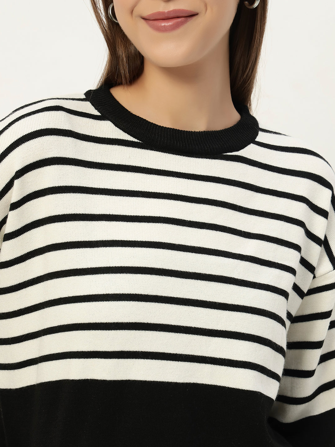 STRIPED WOOLEN COORD SET BLACK