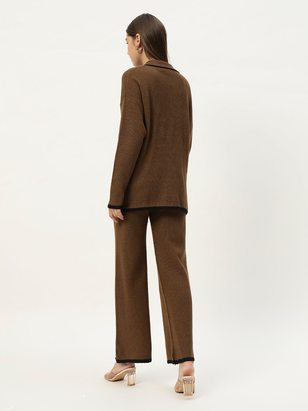 URBAN WOOLEN COORD SET BROWN