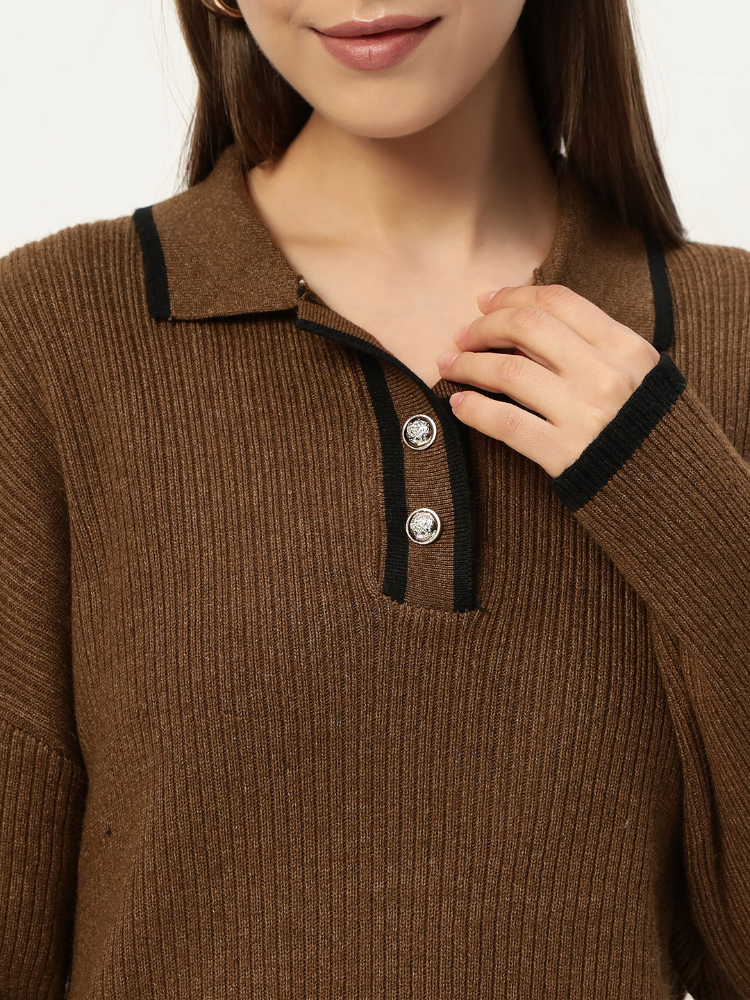 URBAN WOOLEN COORD SET BROWN