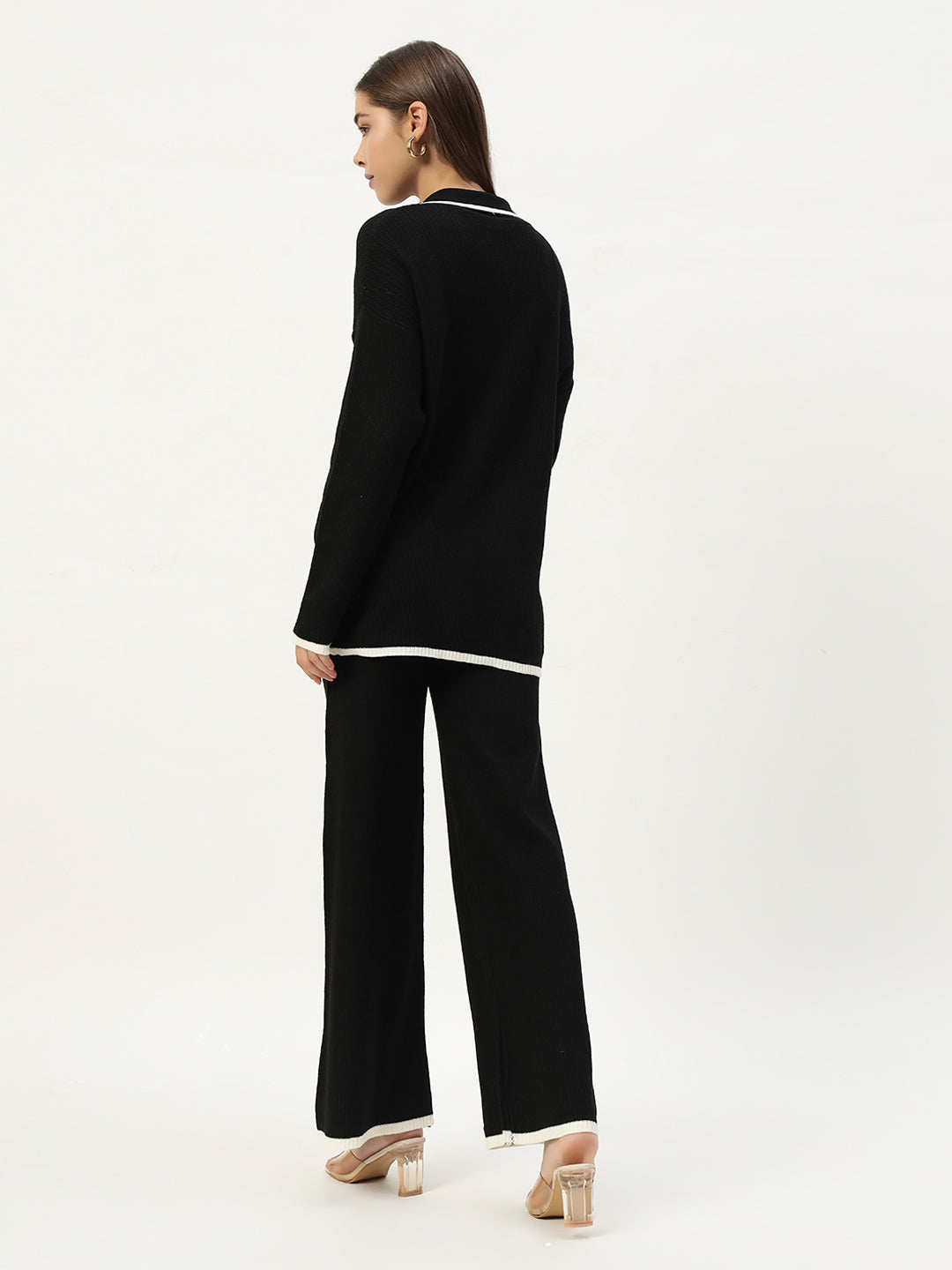 URBAN WOOLEN COORD SET BLACK