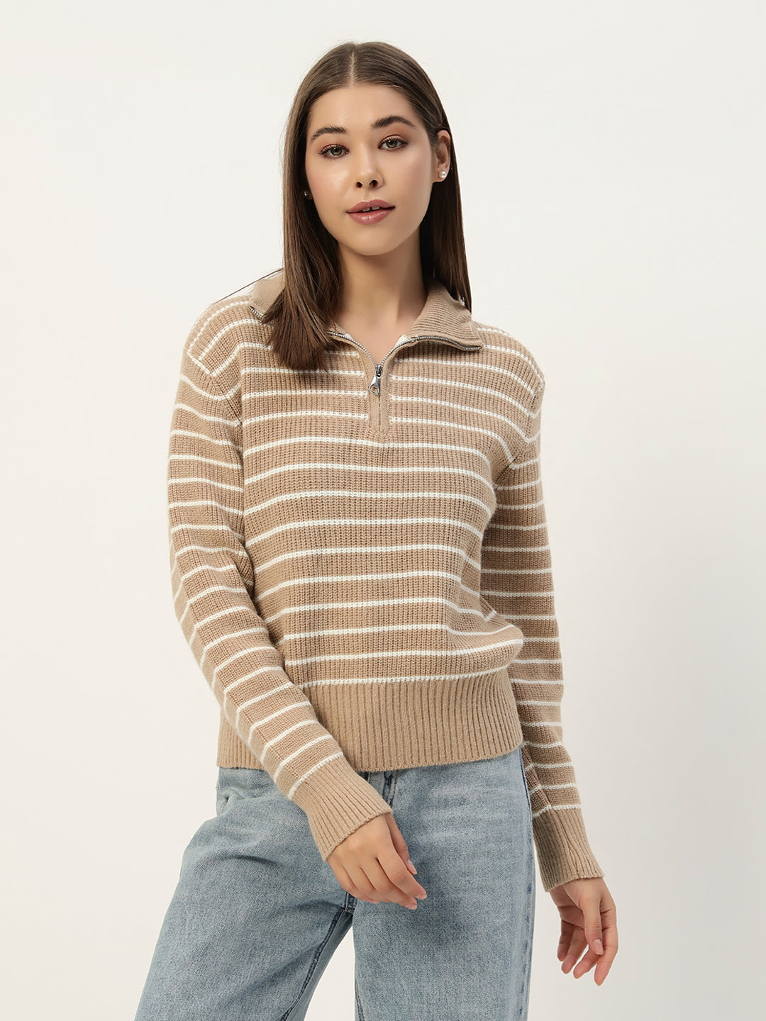 BEIGE STRIPED JUMPER