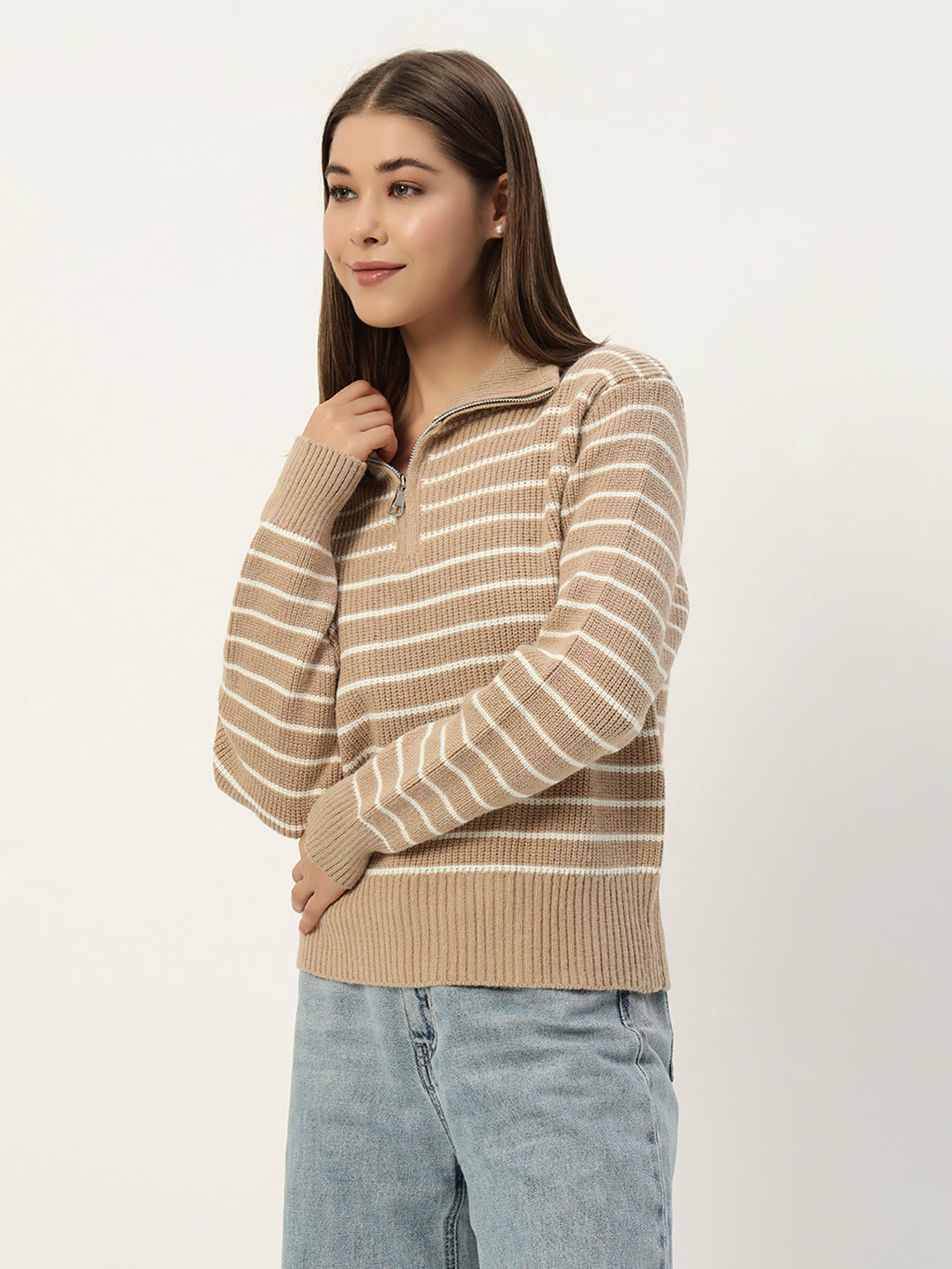 BEIGE STRIPED JUMPER