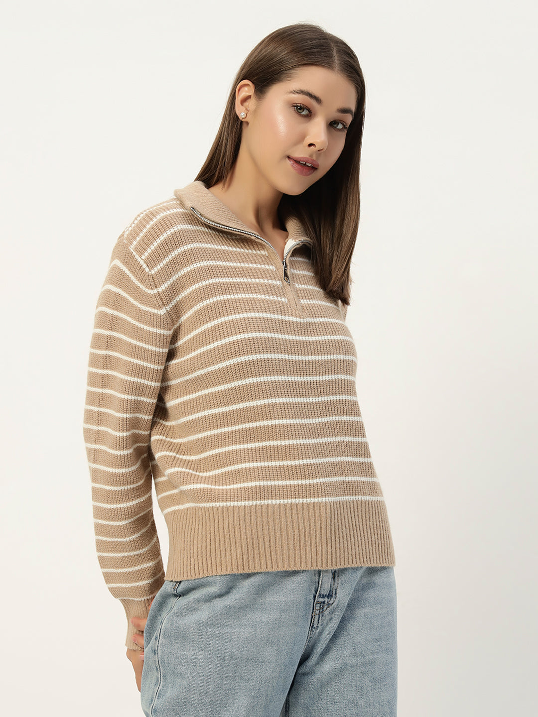 BEIGE STRIPED JUMPER