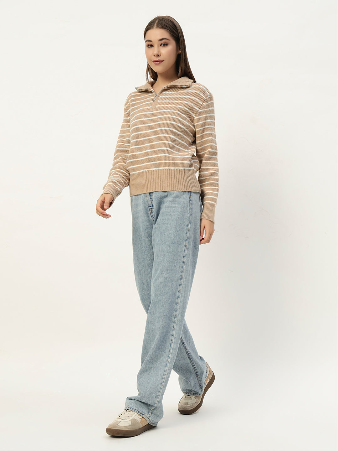 BEIGE STRIPED JUMPER
